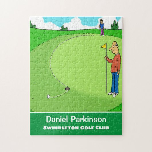 Golfer's Missed Putt Cartoon Puzzle (Vertikal)