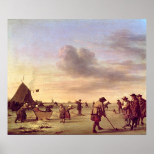 Golfers on the Ice bei Haarlem, 1668 Poster