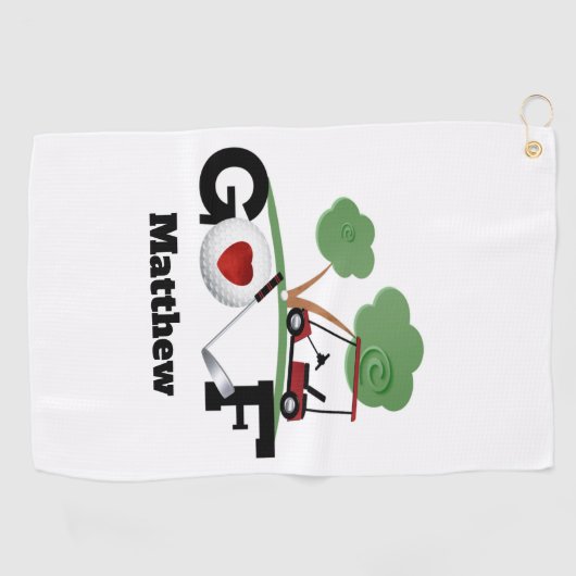 Golfers Personalisierter Golfplatz Golfhandtuch (Horizontal)