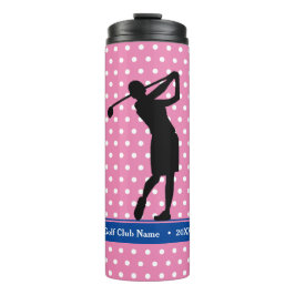 Golfer's Pink Polka Dot Thermal Water Flasche