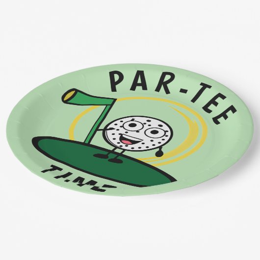 Golfers pro T-Shirt Pappteller (Schrägansicht)