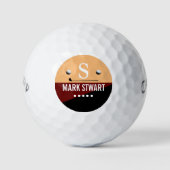 Golfers Salmon Red Monogram Golf Balls Golfball (Vorderseite)