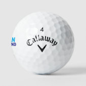 Golfers Simple Blue Bold Name Golfball (Logo)