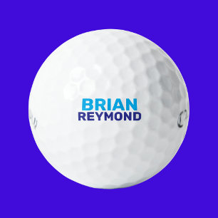 Golfers Simple Blue Bold Name Golfball