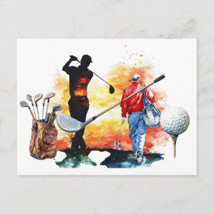 Golfers T-Shirt Time Men Basic T - Shirt Postkarte