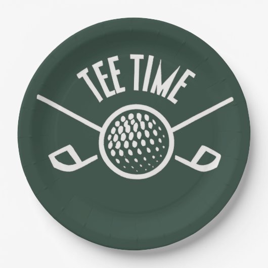 Golfers T-Shirt Time Pappteller (Vorderseite)