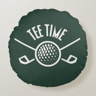 Golfers T-Shirt Time Rundes Kissen