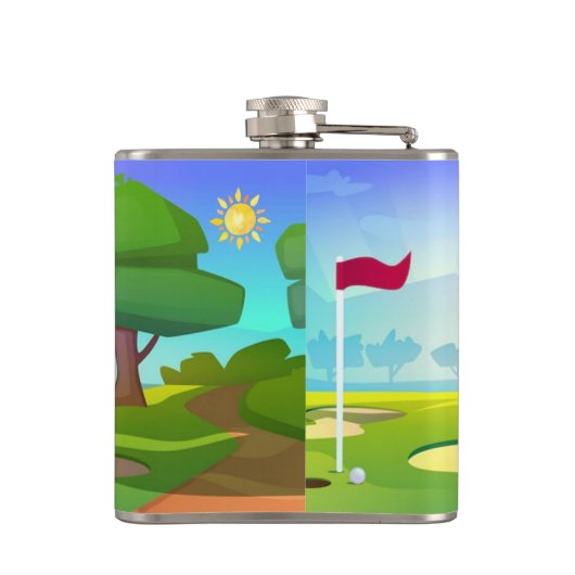 Golfers Vinyl-Wrapped Flask Flachmann (Rückseite)