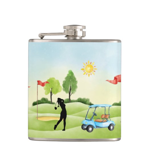 Golfers Vinyl-Wrapped Flask Flachmann (Vorderseite)