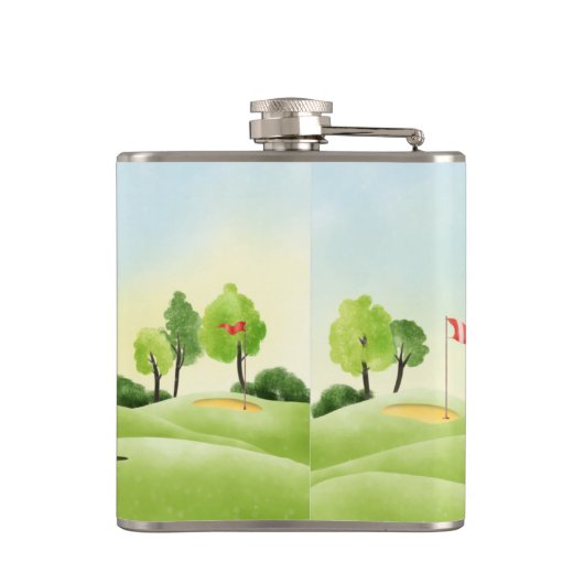 Golfers Vinyl-Wrapped Flask Flachmann (Rückseite)
