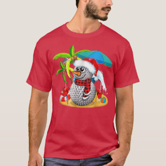 Golferweihnacht im Juli Sommer Snowman Golfer Part T-Shirt
