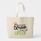 Golffähige Königin des Grünen Funny Modern Persona Jumbo Stoffbeutel (Rückseite)