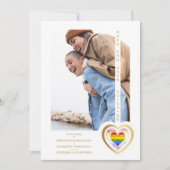 Golffekt Pride Rainbow Heart Lesbian Gay Foto Save The Date (Vorderseite)