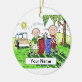 Golffreunde - Männer und Männer Keramikornament (Links)