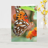Golffritillary-Schmetterling Karte (Gelbe Blume)