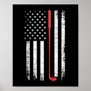 Golfgeschenk für Männer, amerikanisches Flag Golf  Poster