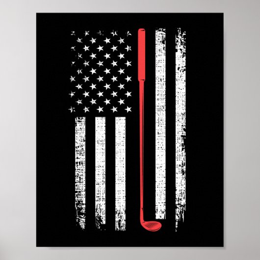 Golfgeschenk für Männer, amerikanisches Flag Golf  Poster (Vorne)