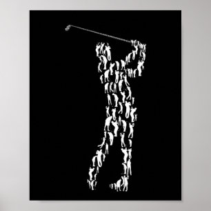 Golfgeschenk Golfschwung Eisen Abschlag Poster