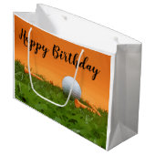 Golfgeschenk-Tasche mit Golfball und Tee Große Geschenktüte (Vorderseite Schrägansicht)