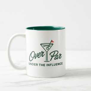Golfgeschenk über Par und unter Einfluss Golf Zweifarbige Tasse