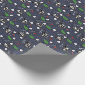 Golfgone auf Gray-Blue Geschenkpapier (Ecke)
