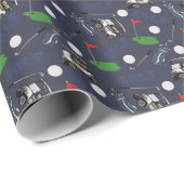 Golfgone auf Gray-Blue Geschenkpapier (Rolleneckpunkt)