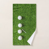 Golfgrün Gras mit Golfbällen Badhandtuch Set (Handtuch)