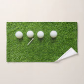 Golfgrün Gras mit Golfbällen Badhandtuch Set (Handtuch)