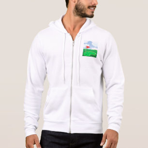 Golfgrün mit roter Flagge und Ball Hoodie