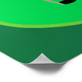 Golfgrün mit roter Flagge und Ball Poster (Ecke)