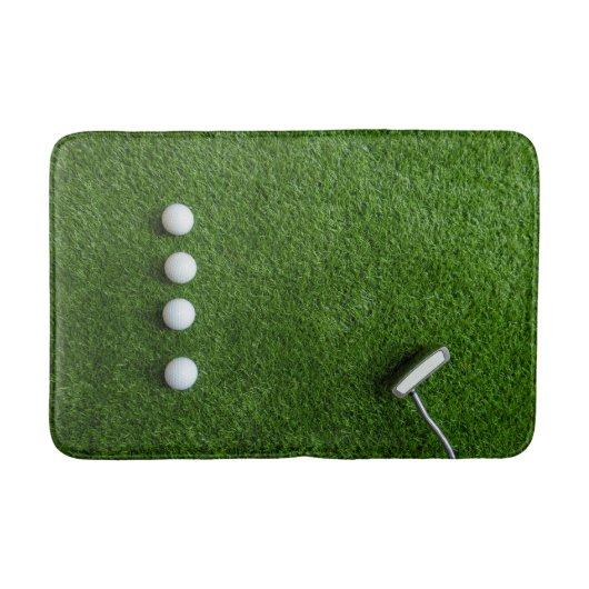 Golfgrünes Gras mit Golfbällen Badematte (Vorderseite)