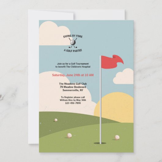 Golfgrüns Einladung (Vorderseite)