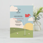 Golfgrüns Einladung (Stehend Vorderseite)