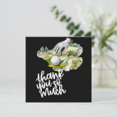 Golfhandschuh und Ball auf dem Golfplatz Dankeskarte (Stehend Vorderseite)