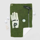 Golfhandschuh und Ball auf Gras Golf Handtücher (Insitu)