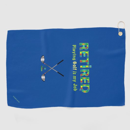 Golfhandtuch Erschöpftes Golfangebot Blauer Golfpl (Horizontal)