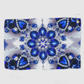 Golfhandtuch in Blau-Weiß-Farben (Horizontal)