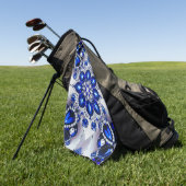 Golfhandtuch in Blau-Weiß-Farben (Gras)
