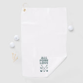 Golfhandtuch mit All Fore Love Monogramm | Dunkelg (Insitu)