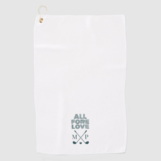 Golfhandtuch mit All Fore Love Monogramm | Dunkelg (Vorderseite)