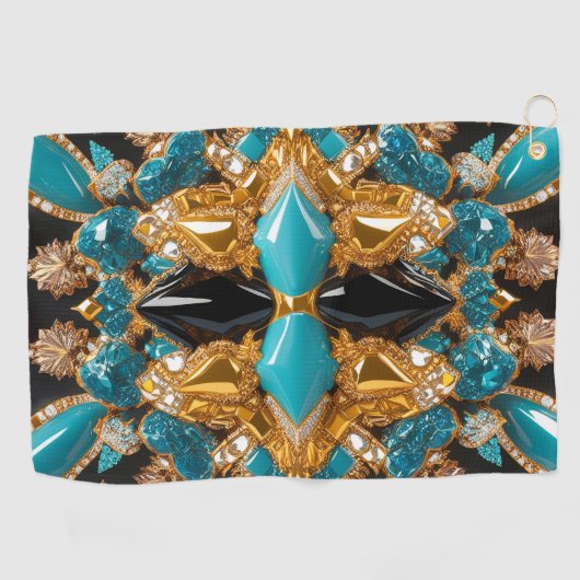 Golfhandtuch mit den Bahamas-Farben (Horizontal)