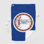 Golfhandtuch mit der Flagge des Staat Virginia, US (Insitu)