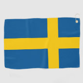 Golfhandtuch mit der Flagge Schwedens (Horizontal)