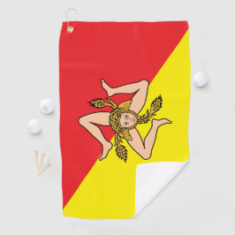 Golfhandtuch mit der Flagge von Sizilien, Italien