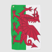 Golfhandtuch mit der Flagge von Wales, Vereinigtes (Vorderseite)