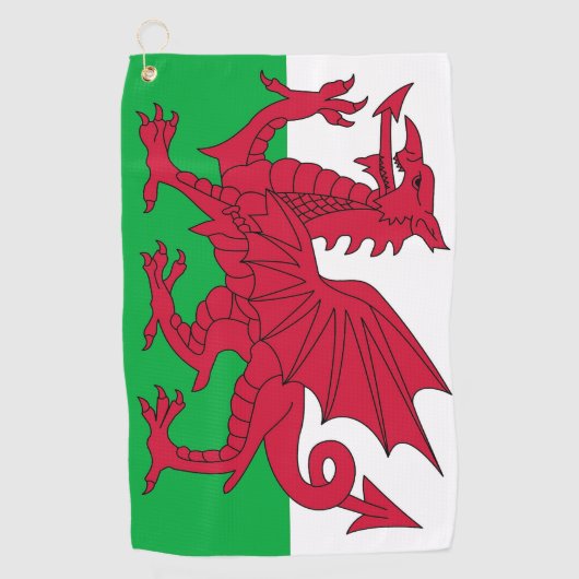 Golfhandtuch mit der Flagge von Wales, Vereinigtes (Vorderseite)