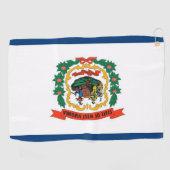 Golfhandtuch mit der Flagge von West Virginia Staa (Horizontal)