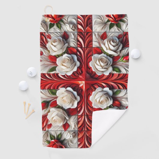 Golfhandtuch mit englischer Rose (Insitu)
