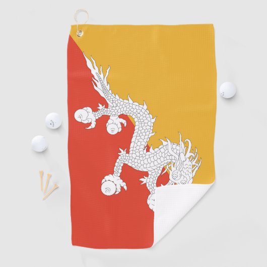 Golfhandtuch mit Flagge Bhutans (Insitu)