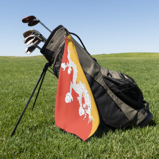 Golfhandtuch mit Flagge Bhutans (Gras)